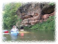 Kanuwanderung auf der Ploucnice im nrdliche Bhmen in Tschechien