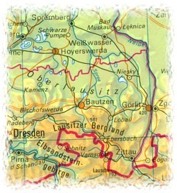 Karte der Oberlausitz