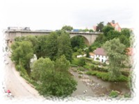 Die Spree in Bautzen mit Blick auf die Friedensbrcke.