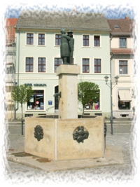 Brunnen auf dem Marktplatz von Hoyerswerda