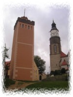 Roter Turm und Kirchturm von Kamenz