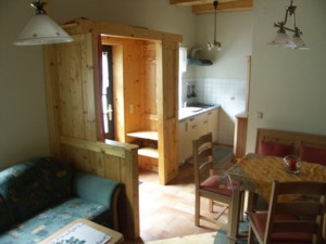 Wohnzimmer mit Kchenzeile