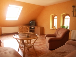 Wohnzimmer Ferienwohnung M�hlenhof Cannewitz